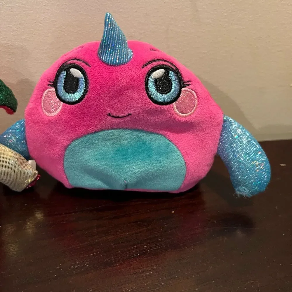 MushMeez Narwhal Medium Plush Style: Narwhal and dragon bundle